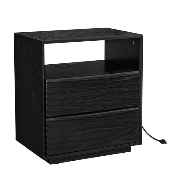 63" Mid-Century Modern TV Stand for TVs up to 75", Thick Sturdy Farmhouse Entertainment Cabinet, Media Console for Living Room, Louver Design & Solid Wood Drawers & Outlet Holes, Walnut