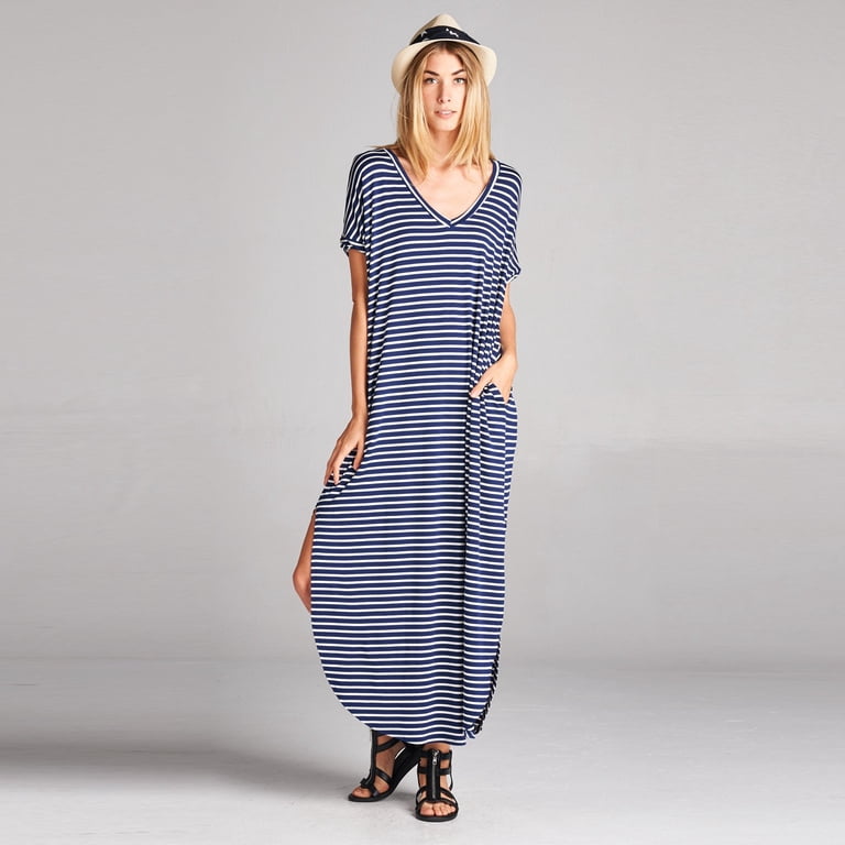 chinese dress ladies Presa Maxi Dress Mico Pinstripe Azul, Xs / Mico Pinstripe main image 0
