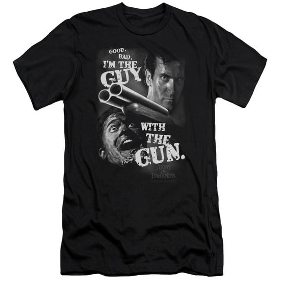 Army Of Darkness Guy With The Gun Premium Adult Slim Fit 30/1 T-Shirt Black
