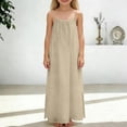 thumbnail image 6 of TBWNWG Girls Summer Sleeveless Spaghetti Strap Sun Dress with Flowy Skirt and Pockets for Casual Play Outfits,Size 5-6 Years, 6 of 6