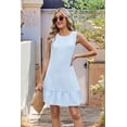 thumbnail image 6 of Summer Sleeveless Mini Dresses for Women Crewneck Tiered Ruffle Dress Tie Backless Short Dress Flowy A Line Dress XXL, 6 of 9