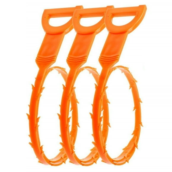 4 Pcs Outil de Nettoyage pour Enlever les Poils de Serpent de Drain de 18,9 Pouces, Couleur Orange
