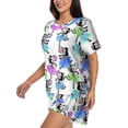 thumbnail image 3 of Womens Pajama Sets With Pocket, funny dancing zebras cute Lounge Sets Short Sleeve Sleepwear PJ Sets for Women, 3 of 6