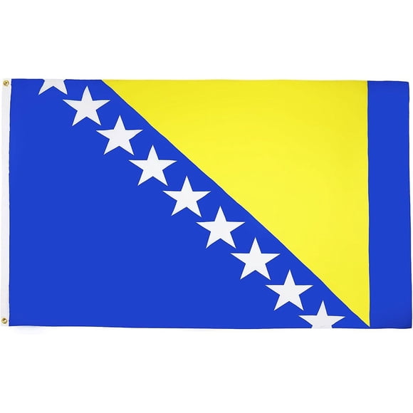 2024 Paris Olympics Bosnia And Herzegovina Flag - 3x5 Ft - 100D Polyester Bosnian Herzegovinian Banner with Two Metal Grommets - Fade Resistant - Vivi_High-quality