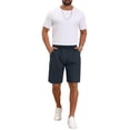 thumbnail image 2 of INSPIRE CHIC Men's Cotton Zipper Pockets Hiking Camping Cargo Shorts 30 Dark Blue, 2 of 6