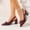 Wine, variant on Chunky Slingback Heels for Women, Fashion Pointed Toe Bow Tie Block Heel Pumps, Office Wedding Party Dress Shoes