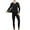 Black, variant on HBFAGFB Mens Thermals Top and Bottom Set V Neck Underwear Bottoming Shirt Softness Pants Grey Size XL