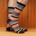thumbnail image 2 of Men's Extra Large Rayon from Bamboo Fiber Stripe Socks - Color 06 - 1 Pair, Size 10-14, 2 of 4