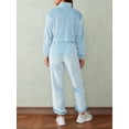thumbnail image 3 of KelaJuan Women 2 Piece Pants Set Casual Velvet Solid Color Long Sleeve Zipper Sweatshirt and Drawstring Pants Outfits Loungewear, 3 of 6