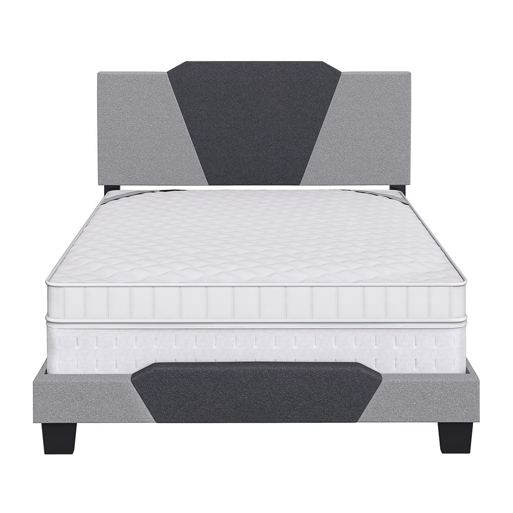 Boyd Sleep Tuscany Gray Linen King Size Fully Upholstered Platform Bed Frame with Adjustable Headboard, Qualified Box Spring or Foundation Required for Use