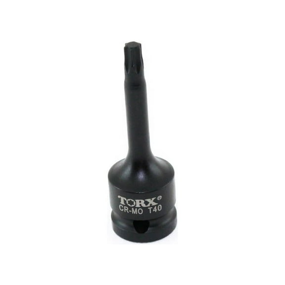 TEMO T40 3 Inch (76 mm) Long Torx Star 6 Point Black Impact Bit Socket Auto Repair Tool 1/2 Inch (12.7 mm) Square Drive