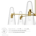 thumbnail image 6 of Modway Beacon 6-Light Metal and Glass Chandelier in Clear/Satin Brass, 6 of 7
