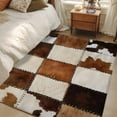 thumbnail image 4 of Denim Cow Area Rugs 4x6 ft Western Cowboy Vintage Stitching Washable Rug Non Slip Indoor Carpet Absorbent Floor Mat for Living Room Bedroom Dining Room, 4 of 9