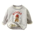 thumbnail image 2 of Ahuyic Toddler Kids Long Sleeved Crew Neck Blouse, Fall/Winter Warm Tops For Kids, Toddler Kids' Winter Teddy Bear Printed Round Neck Long Sleeved Sweatshirt With Warm Base Top,7 Years, 2 of 7