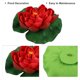 thumbnail image 3 of 1uds Artificial Flotante Loto Flor, Artificial Loto Flor para Jardín Estanques Piscina Decoración, Rojo, 3.9", 3 of 7