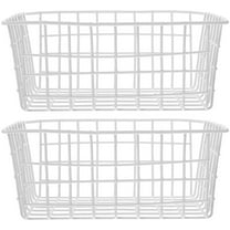Eease 2Pcs Freezer Baskets Metal Wire Storage Basket Refrigerator Organizer Bins