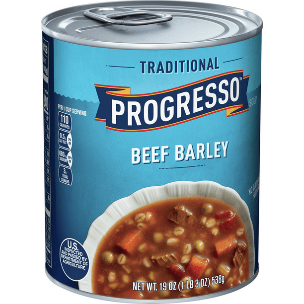 Progresso Soup Traditional Beef Barley Soup, 19 oz Can
