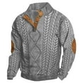thumbnail image 3 of Sweatshirts for Men 2026 Fall Winter Long Sleeve Patchwork Casual Stand Collar Sweatshirt Mens Pullover Top, 3 of 3
