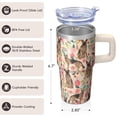 thumbnail image 3 of 20OZ Dog Pattern Handle Tumbler Stainless Steel Double Wall Cup Unique Birthday Christmas Gifts for Dog Lovers Women Men Maintains Drink Temperature for Extended Periods, 3 of 6