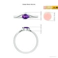 thumbnail image 5 of ANGARA Natural East-West Pear Amethyst Wave Shank Solitaire Ring in 14K White Gold for Women (Size-6x4mm) | February Birthstone, Birthday, Anniversary, Jewelry Gift for Women | Natural Amethyst Ring, 5 of 9