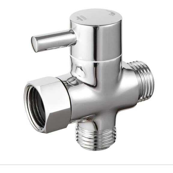 Shower Diverter Valve, Solid Brass G1/2" Universal 3-way Shower Diverter Chrome Finish