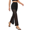 thumbnail image 4 of INSPIRE CHIC Sheer Mech Pants for Women's High Waist Dressy Flare Sexy Goth Long Trousers XS Black, 4 of 6