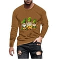 thumbnail image 2 of ZRGHAOYLQ Funny St Patrick's Day Shamrock Gnome Graphic Tees Mens Big and Tall Long Sleeve Pullover Shirts Plus Size Crewneck Tshirt Athletic Work Regular Fit T Shirts, 2 of 5