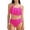 Hot Pink, variant on Girls Swimsuit 2 Piece Bikini Ruffled Bathing Adjustable Straps Striped Hollow High Waist Swimwear Set for 6-14 Years Summer, Size 7-8 Years