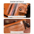 thumbnail image 2 of Men's Premium Full-Grain Leather Vertical Wallet with RFID Blocking Technology, Zipper & Tower Buckle Closure, Multiple Card Slots, Anti-Theft Chain, and Exterior Zipper Pocket – Sleek Black Design, 2 of 7