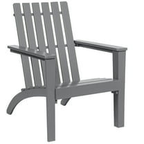 Costway Patio Adirondack Chair Acacia Wood Lounge Armrest Garden Deck Gray