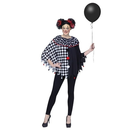 Scary Clown Poncho Costume for Women