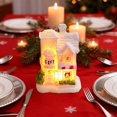 thumbnail image 4 of nTRIUQJ Enchanting Village Resin Desktop Ornament Miniature Holiday Tabletop Display Festive Winter Scene Centerpiece Collectible Crafted Cottage C, 4 of 5
