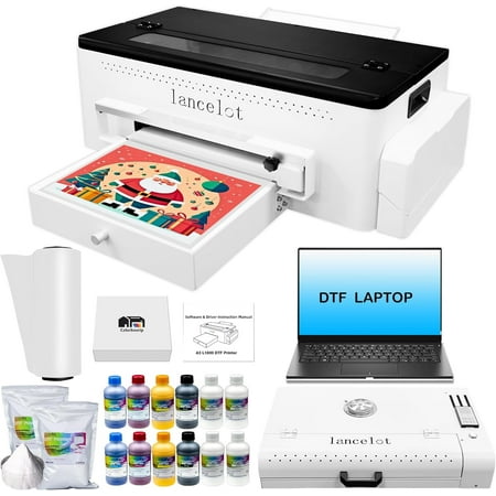 Lancelot A3 l1800 DTF Printer,DTF Printer Bundles,Inkjet Printer with Oven with Laptop for T-shirt DIY