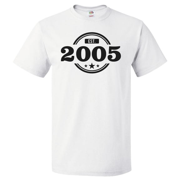 21st Birthday Gift For 21 Year Old Established 2005 T Shirt