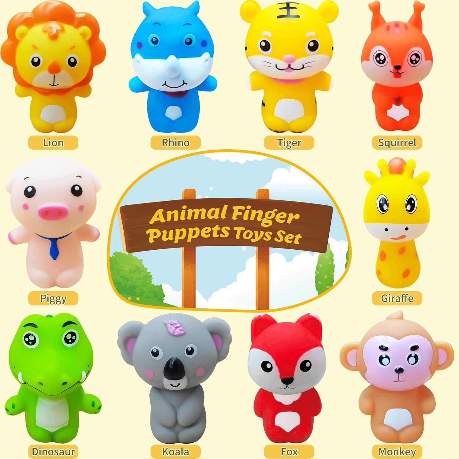 12 Marionnettes à Doigts Animaux En Peluche - Jouets Éducatifs Pour Enfants - Velours Doux - Pour Contes Et Histoires