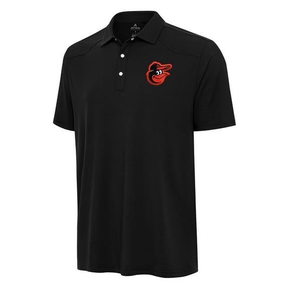 Men's Antigua Black Baltimore Orioles Western Polo