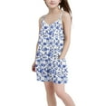 thumbnail image 3 of FAHXNVB Girls Cami Romper Sleeveless Cute Graphic Print Jumpsuit Short with Pockets One Piece Summer Casual Fashion Clothes 5-14 Years, 3 of 6