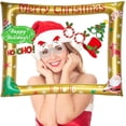thumbnail image 4 of Marco de fotos navideño dorado, con 32 piezas de accesorios para fotomatón de fiesta navideña, marco inflable para fotomatón de Navidad, accesorios para fotomatón navideño, para bricolaje de Navidad, 4 of 5
