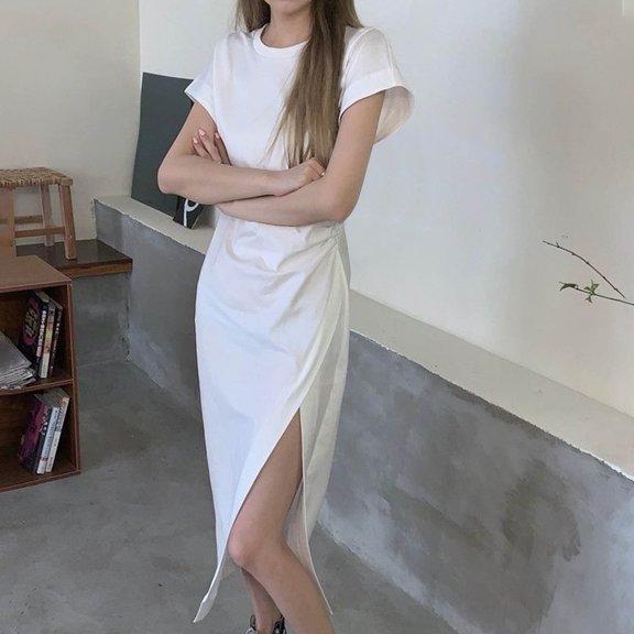Sentmoon Going out Dress Summer Party Dress Short Sleeve Fashion Breathable Womens Dresses for Wedding Guest Beach Accessories for Business and Casual