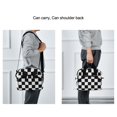 thumbnail image 6 of joogoo White and Black Checkered Grid Art Pattern Insulated Lunch Bags Reusable Cooler Box with Shoulder Strap, 6 of 6