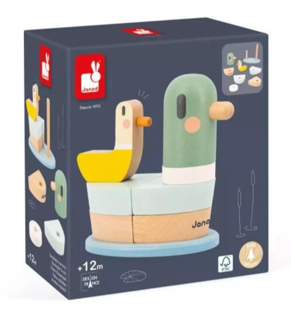 Janod - Sweet Cocoon - Canards à Empiler - Jouet en bois - 12 mois et plus Blocs en bois