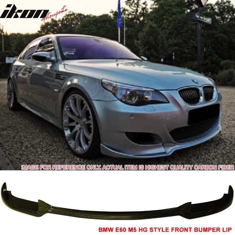 Fits 0610 BMW E60 5 Series M5 Only HG Style Front Bumper Lip Carbon