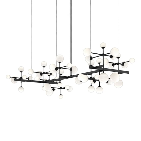 Sonneman 2067 Nebula 19 Light 96" Wide Led Abstract Chandelier - Black