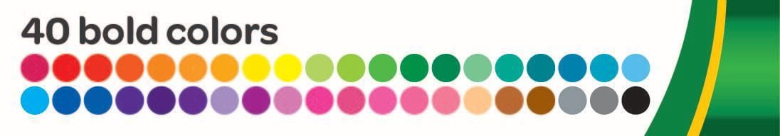 Crayola 40CT Classic Broad Line Washable Markers, Bulk Case of 6 Boxes, 240 Pieces, School Supplies