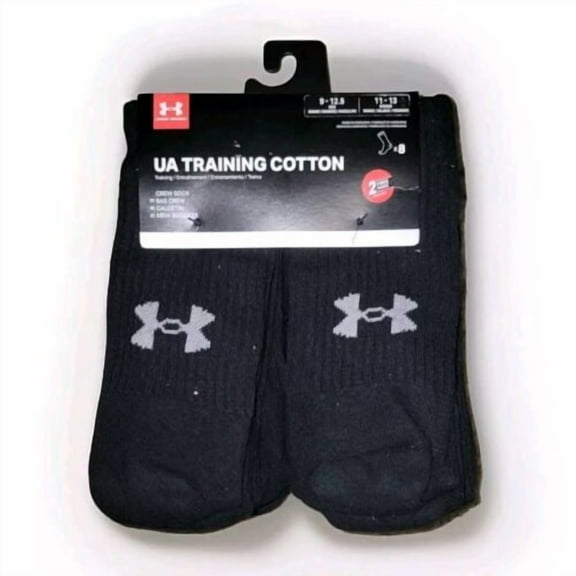 NEW Under Armour UA Training Socks BLACK 8 Pairs Size Large Men 9-12.5 W 11-13