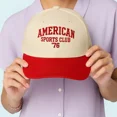 thumbnail image 4 of American Sports Club ’76 Hat, Classic Embroidered Trucker Cap, Adjustable Snapback Baseball Hat for Everyday Wear, Perfect for Sports Fans, Retro Lovers and Casual Outfits, 4 of 5
