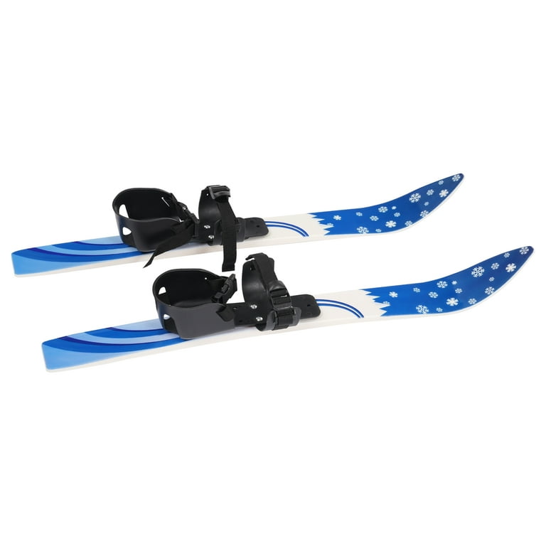 Youth Ski Starter Kit, 68cm Modern Blue Skis & Steel Poles, 50kg
