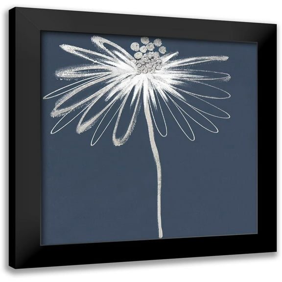 Hendrick, Cathy 12x12 Black Modern Framed Museum Art Print Titled - Silver Blooms I
