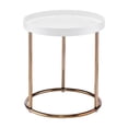 thumbnail image 6 of Ore International 21.75" In White Edie Mid-Century Lipped Edge Side Table W/ Copper Legs, 6 of 6