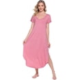 thumbnail image 3 of Camisones para mujer, camisones de manga corta, ropa de dormir suave, vestido de noche liso, 3 of 6